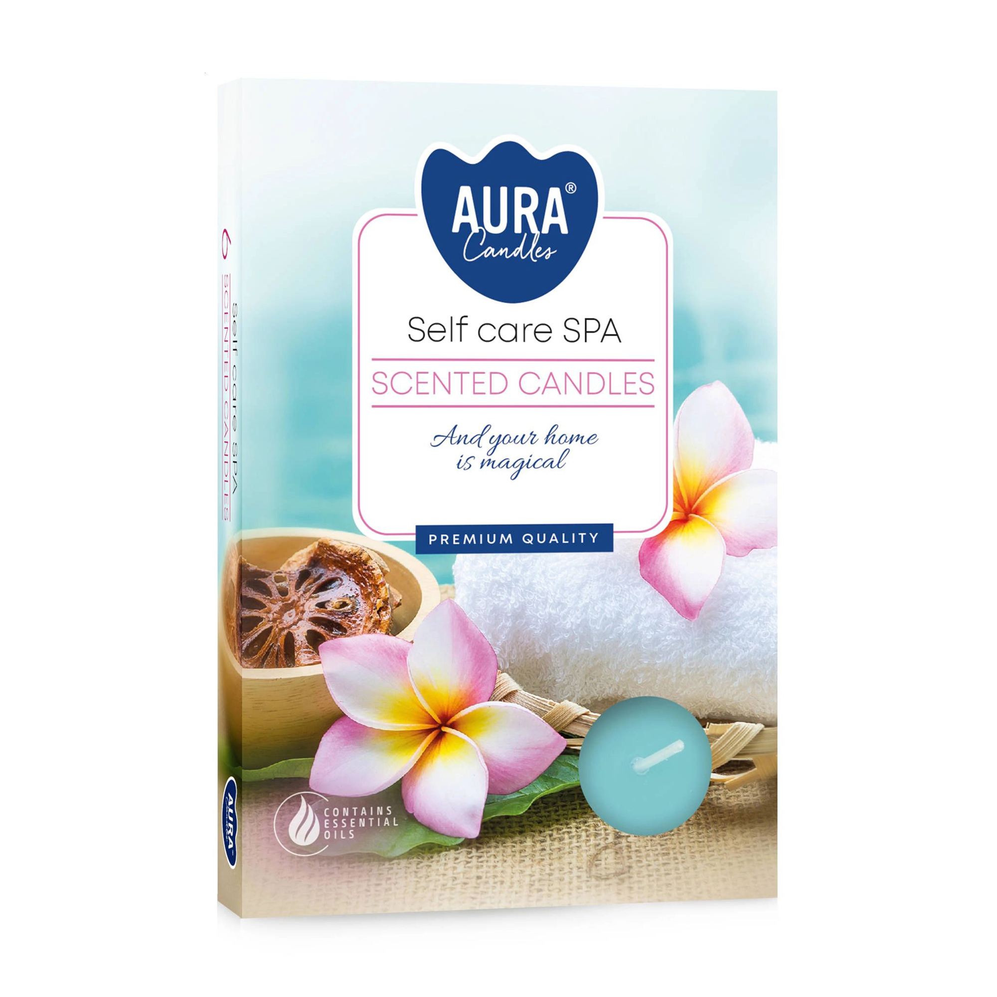Ароматична свічка Bispol Scented Candle Aura Self Care Spa, 6 шт (p15-363)